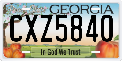 GA license plate CXZ5840
