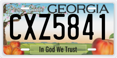 GA license plate CXZ5841