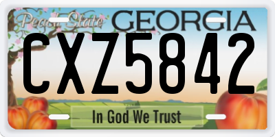 GA license plate CXZ5842