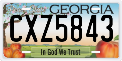 GA license plate CXZ5843