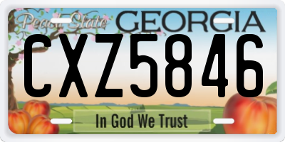 GA license plate CXZ5846