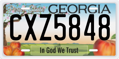GA license plate CXZ5848