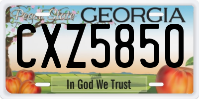 GA license plate CXZ5850