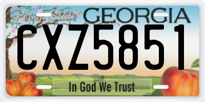 GA license plate CXZ5851