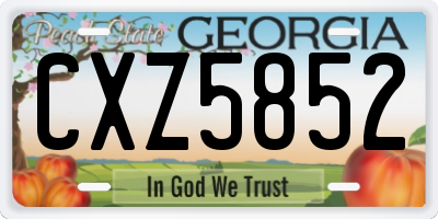 GA license plate CXZ5852