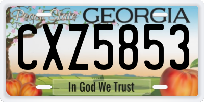 GA license plate CXZ5853