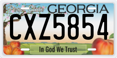 GA license plate CXZ5854
