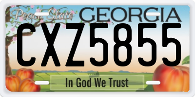 GA license plate CXZ5855