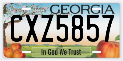 GA license plate CXZ5857