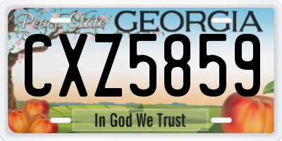 GA license plate CXZ5859