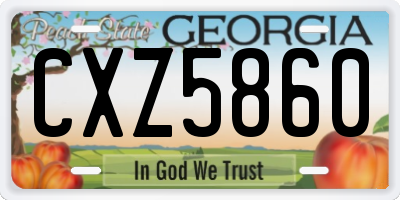 GA license plate CXZ5860