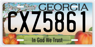 GA license plate CXZ5861
