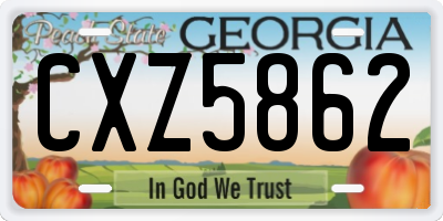 GA license plate CXZ5862