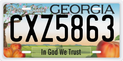 GA license plate CXZ5863