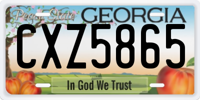 GA license plate CXZ5865