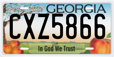 GA license plate CXZ5866