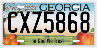 GA license plate CXZ5868