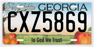 GA license plate CXZ5869