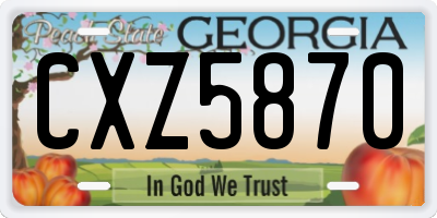 GA license plate CXZ5870