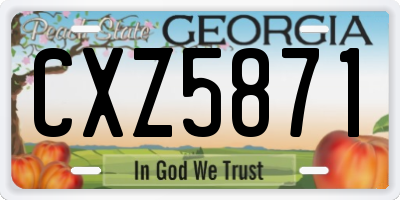 GA license plate CXZ5871