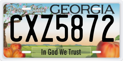 GA license plate CXZ5872