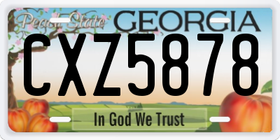GA license plate CXZ5878