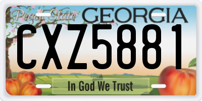 GA license plate CXZ5881