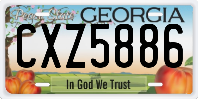 GA license plate CXZ5886