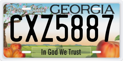 GA license plate CXZ5887