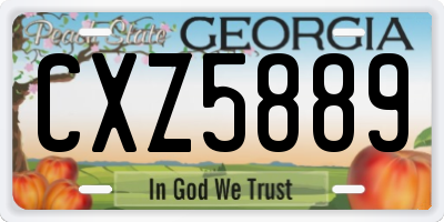 GA license plate CXZ5889
