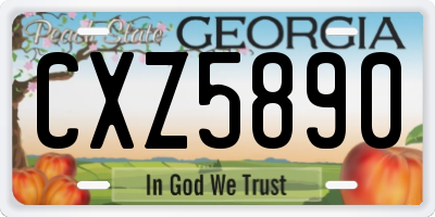 GA license plate CXZ5890