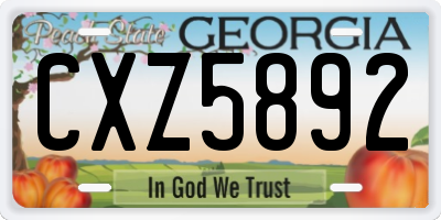 GA license plate CXZ5892