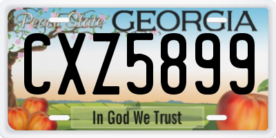 GA license plate CXZ5899