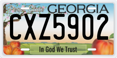 GA license plate CXZ5902