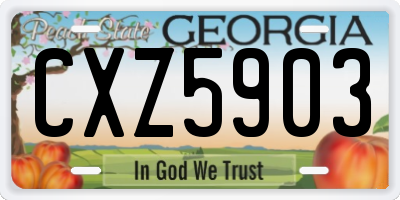 GA license plate CXZ5903