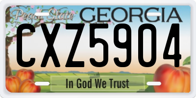 GA license plate CXZ5904