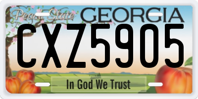 GA license plate CXZ5905