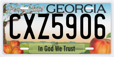 GA license plate CXZ5906