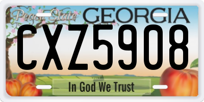GA license plate CXZ5908