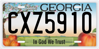 GA license plate CXZ5910