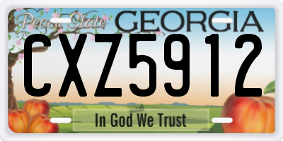 GA license plate CXZ5912