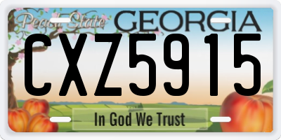 GA license plate CXZ5915