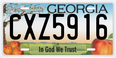 GA license plate CXZ5916