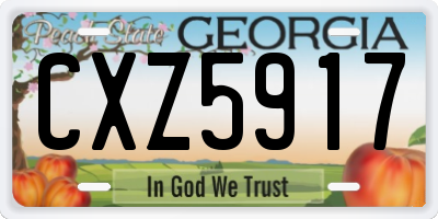 GA license plate CXZ5917