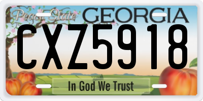 GA license plate CXZ5918