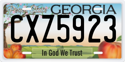 GA license plate CXZ5923