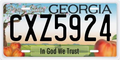 GA license plate CXZ5924