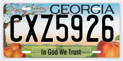 GA license plate CXZ5926