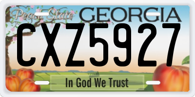GA license plate CXZ5927