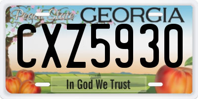 GA license plate CXZ5930